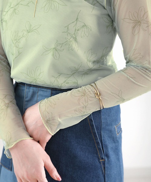 Bou Jeloud（ブージュルード）の「【WEB限定】ナローフラワーシアープルオーバー（Tシャツ/カットソー・レディース・グレー/オフホワイト/グリーン・FREE）」の12枚目の写真