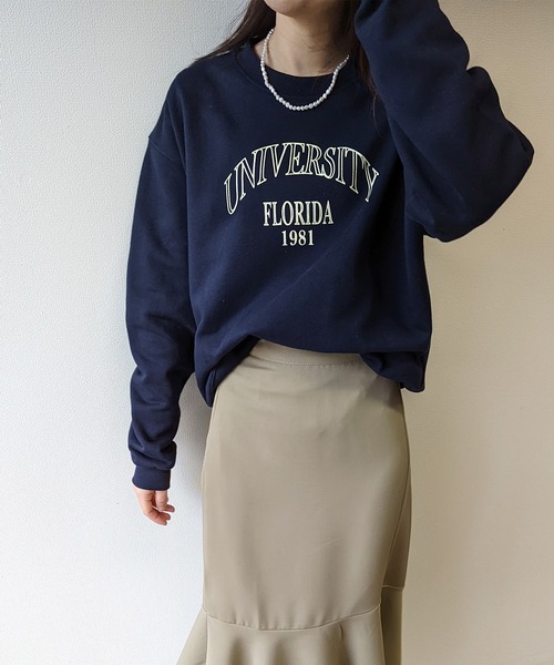 BLUEEAST（ブルーイースト）の「カレッジロゴオーバーサイズスウェット（スウェット・レディース・アイボリー/グレー/ネイビー・MEDIUM）」の20枚目の写真