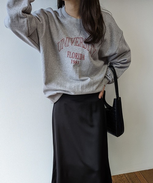 BLUEEAST（ブルーイースト）の「カレッジロゴオーバーサイズスウェット（スウェット・レディース・アイボリー/グレー/ネイビー・MEDIUM）」の14枚目の写真