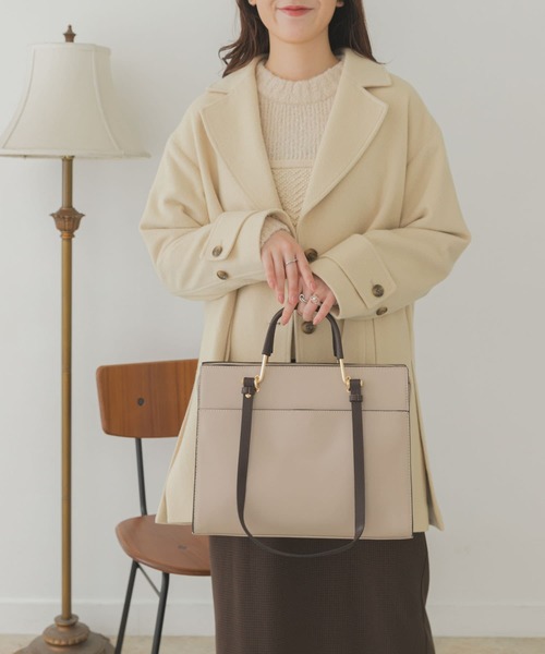 RODE SKO（ロデスコ）の「2WAYスクエアバッグ（トートバッグ・レディース・ブラック/ベージュ・ONE）」の19枚目の写真