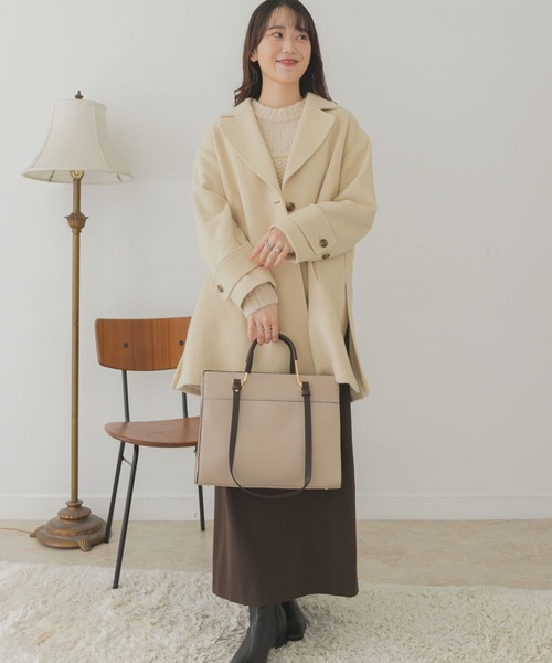 RODE SKO（ロデスコ）の「2WAYスクエアバッグ（トートバッグ・レディース・ブラック/ベージュ・ONE）」の15枚目の写真