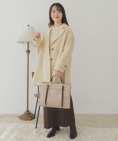 RODE SKO（ロデスコ）の「2WAYスクエアバッグ（トートバッグ・レディース・ブラック/ベージュ・ONE）」の17枚目の写真