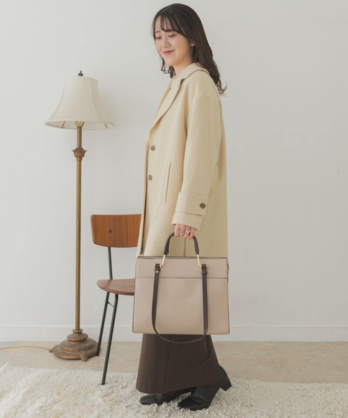 RODE SKO（ロデスコ）の「2WAYスクエアバッグ（トートバッグ・レディース・ブラック/ベージュ・ONE）」の8枚目の写真