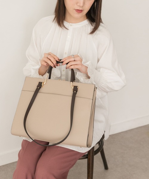 RODE SKO（ロデスコ）の「2WAYスクエアバッグ（トートバッグ・レディース・ブラック/ベージュ・ONE）」の13枚目の写真