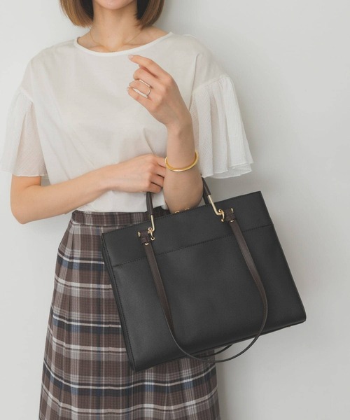 RODE SKO（ロデスコ）の「2WAYスクエアバッグ（トートバッグ・レディース・ブラック/ベージュ・ONE）」の18枚目の写真