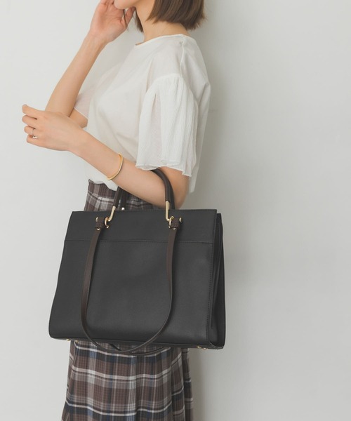 RODE SKO（ロデスコ）の「2WAYスクエアバッグ（トートバッグ・レディース・ブラック/ベージュ・ONE）」の9枚目の写真