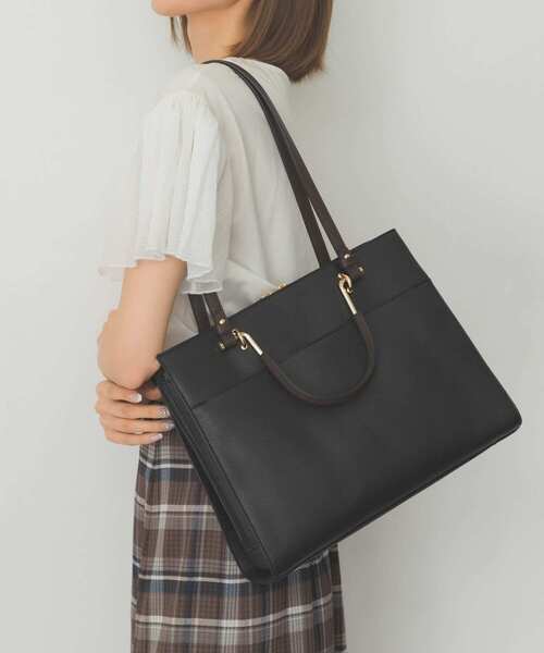 RODE SKO（ロデスコ）の「2WAYスクエアバッグ（トートバッグ・レディース・ブラック/ベージュ・ONE）」の14枚目の写真