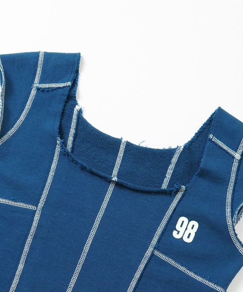 X-girl(エックスガール)の「SWEAT BUSTIER TOP(その他トップス・レディース・ネイビー/アッシュ/チャコール・M/S)」の13枚目の写真