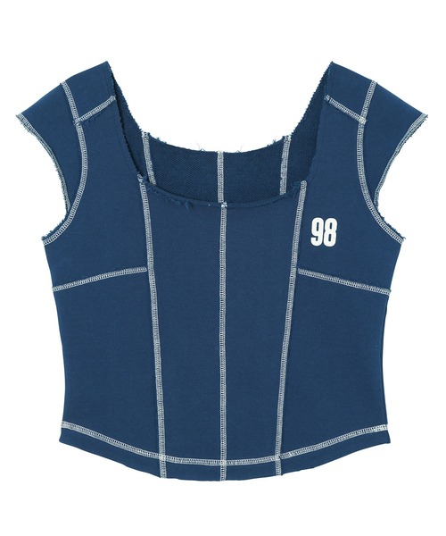 X-girl(エックスガール)の「SWEAT BUSTIER TOP(その他トップス・レディース・ネイビー/アッシュ/チャコール・M/S)」の11枚目の写真