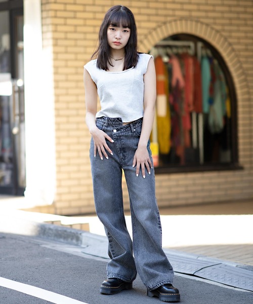 X-girl(エックスガール)の「SWEAT BUSTIER TOP(その他トップス・レディース・ネイビー/アッシュ/チャコール・M/S)」の18枚目の写真