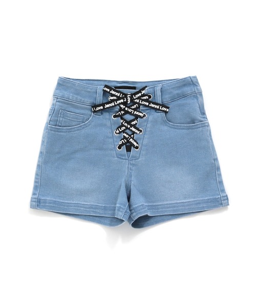 JENNI love(ジェニィラブ)の「ロゴレースアップデニムショーパン(デニムパンツ・キッズ・サックスブルー/ブルー・130cm/140cm/150cm/160cm)」の7枚目の写真