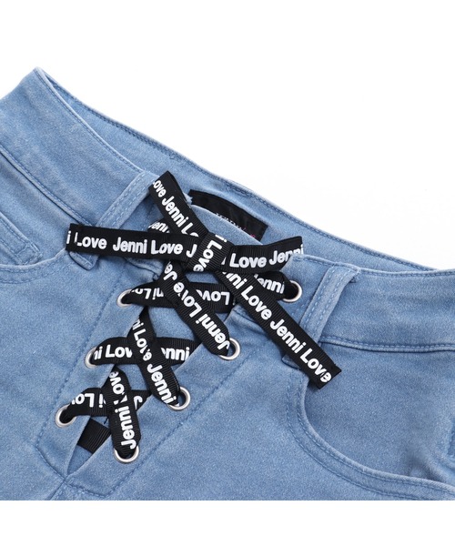 JENNI love(ジェニィラブ)の「ロゴレースアップデニムショーパン(デニムパンツ・キッズ・サックスブルー/ブルー・130cm/140cm/150cm/160cm)」の11枚目の写真