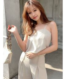 RESEXXY | サテンストリングキャミ【セットアップ着用可能】(キャミソール)