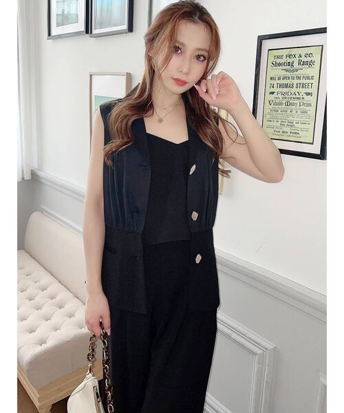 RESEXXY（リゼクシー）の「サテンストリングキャミ【セットアップ着用可能】（キャミソール・レディース・ベージュ/ブルー/ブラック・FREE）」の21枚目の写真