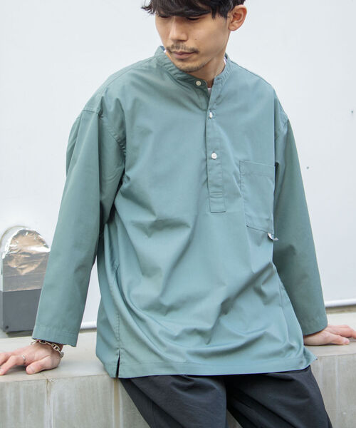 GLOSTER（グロスター）の「【WORK ABOUT/ワークアバウト】NEO SLEEPING SHIRT ネオスリーピングシャツ（シャツ/ブラウス・メンズ・ダークブラウン/グレイッシュベージュ/グリーン・MEDIUM/LARGE）」の3枚目の写真