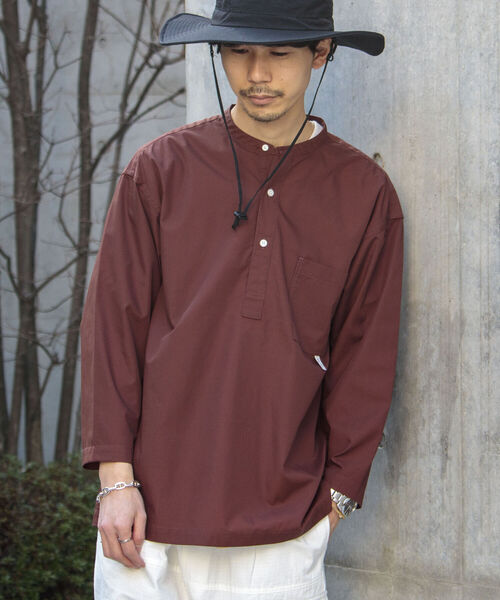 GLOSTER（グロスター）の「【WORK ABOUT/ワークアバウト】NEO SLEEPING SHIRT ネオスリーピングシャツ（シャツ/ブラウス・メンズ・ダークブラウン/グレイッシュベージュ/グリーン・MEDIUM/LARGE）」の4枚目の写真