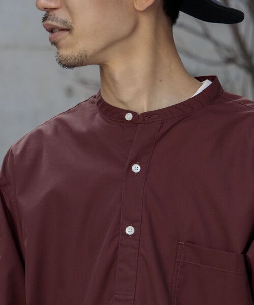 GLOSTER（グロスター）の「【WORK ABOUT/ワークアバウト】NEO SLEEPING SHIRT ネオスリーピングシャツ（シャツ/ブラウス・メンズ・ダークブラウン/グレイッシュベージュ/グリーン・MEDIUM/LARGE）」の5枚目の写真