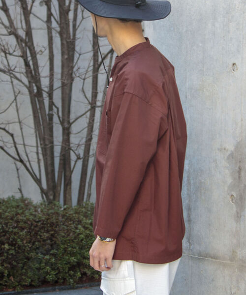 GLOSTER（グロスター）の「【WORK ABOUT/ワークアバウト】NEO SLEEPING SHIRT ネオスリーピングシャツ（シャツ/ブラウス・メンズ・ダークブラウン/グレイッシュベージュ/グリーン・MEDIUM/LARGE）」の7枚目の写真