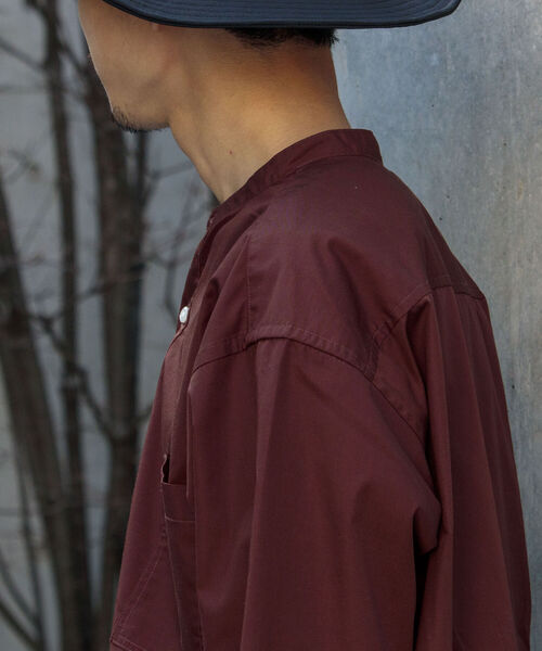 GLOSTER（グロスター）の「【WORK ABOUT/ワークアバウト】NEO SLEEPING SHIRT ネオスリーピングシャツ（シャツ/ブラウス・メンズ・ダークブラウン/グレイッシュベージュ/グリーン・MEDIUM/LARGE）」の8枚目の写真