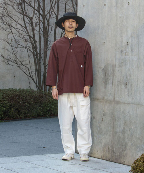GLOSTER（グロスター）の「【WORK ABOUT/ワークアバウト】NEO SLEEPING SHIRT ネオスリーピングシャツ（シャツ/ブラウス・メンズ・ダークブラウン/グレイッシュベージュ/グリーン・MEDIUM/LARGE）」の11枚目の写真