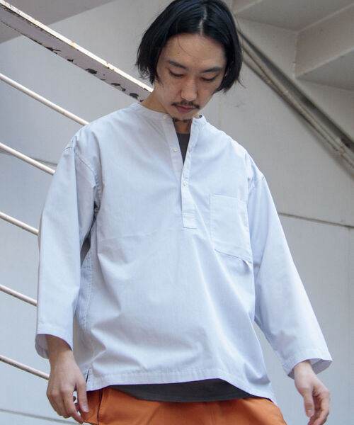 GLOSTER（グロスター）の「【WORK ABOUT/ワークアバウト】NEO SLEEPING SHIRT ネオスリーピングシャツ（シャツ/ブラウス・メンズ・ダークブラウン/グレイッシュベージュ/グリーン・MEDIUM/LARGE）」の21枚目の写真