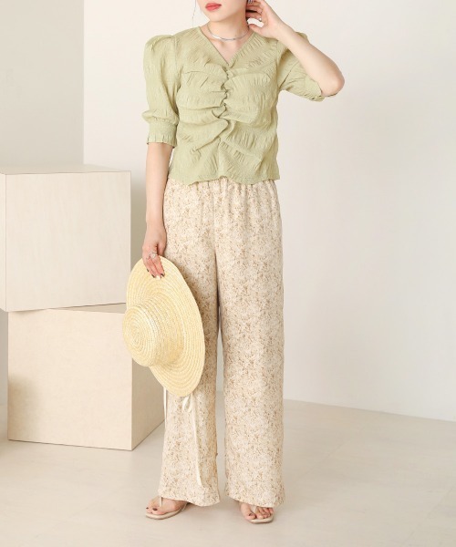 Bab(バブ)の「パフスリーブシャーリングブラウス(シャツ/ブラウス・レディース・ベージュ/パープル/ピンク/グリーン・M)」の18枚目の写真