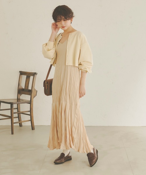 Ambre Neige（アンブルネージュ）の「クリンクルマーメイドキャミワンピース／【WEB/EC限定商品】（ワンピース・レディース・オフホワイト/ライトベージュ/ブラック/ダークブラウン・FREE）」の4枚目の写真