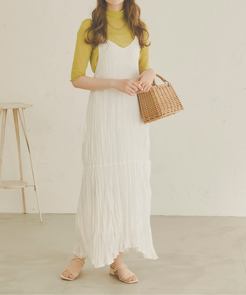 Ambre Neige（アンブルネージュ）の「クリンクルマーメイドキャミワンピース／【WEB/EC限定商品】（ワンピース・レディース・オフホワイト/ライトベージュ/ブラック/ダークブラウン・FREE）」の5枚目の写真