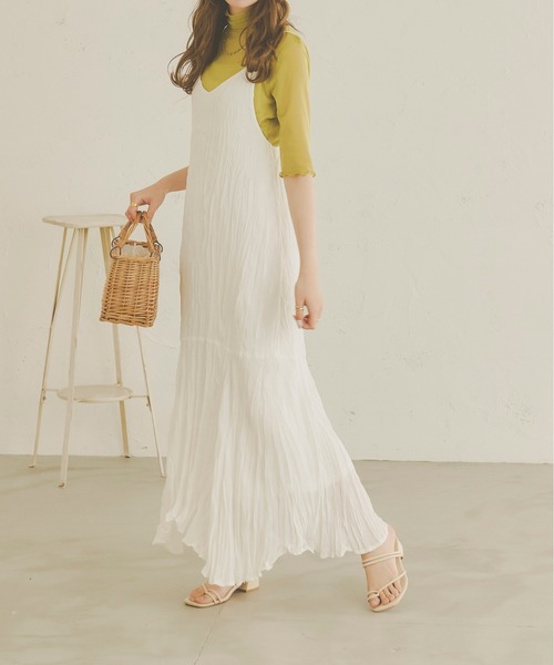 Ambre Neige（アンブルネージュ）の「クリンクルマーメイドキャミワンピース／【WEB/EC限定商品】（ワンピース・レディース・オフホワイト/ライトベージュ/ブラック/ダークブラウン・FREE）」の6枚目の写真