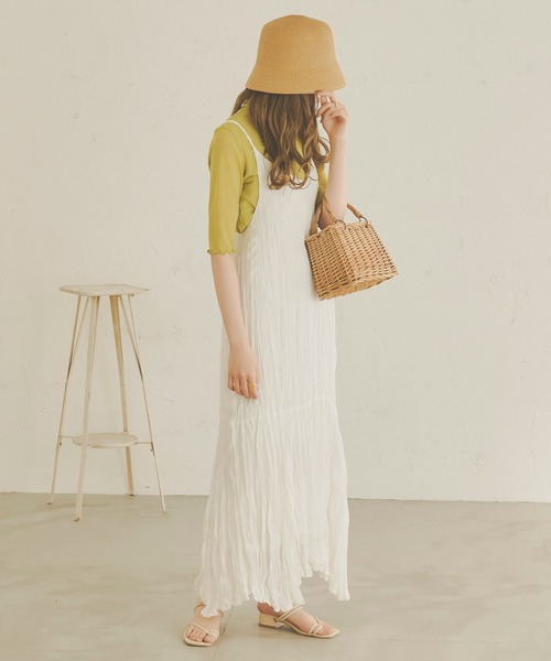 Ambre Neige（アンブルネージュ）の「クリンクルマーメイドキャミワンピース／【WEB/EC限定商品】（ワンピース・レディース・オフホワイト/ライトベージュ/ブラック/ダークブラウン・FREE）」の8枚目の写真