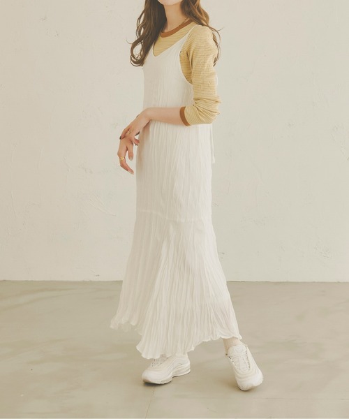 Ambre Neige（アンブルネージュ）の「クリンクルマーメイドキャミワンピース／【WEB/EC限定商品】（ワンピース・レディース・オフホワイト/ライトベージュ/ブラック/ダークブラウン・FREE）」の10枚目の写真