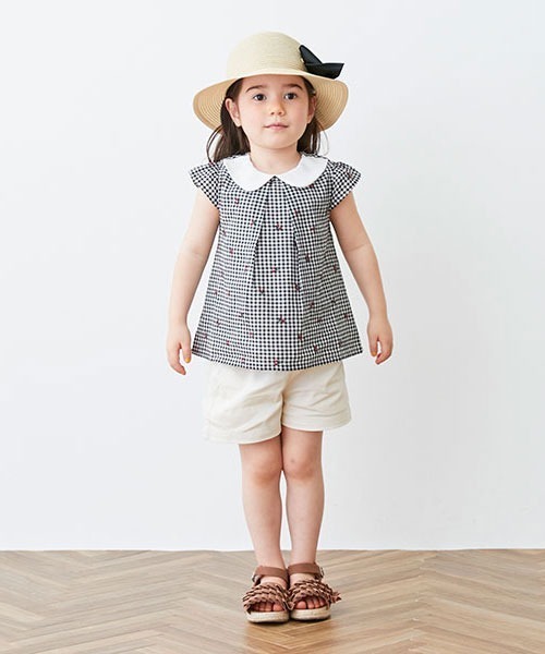 petit main(プティマイン)の「【防汚加工】ベーシックショートパンツ(その他パンツ・キッズ・ピンク/ブルー/サックスブルー/ベージュ/キナリ/エメラルド・110cm/120cm/80cm/100cm/130cm/90cm)」の2枚目の写真