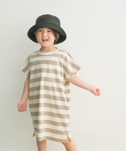 FORK&SPOON(フォークアンドスプーン)の「FORK&SPOON ボーダーカットソーワンピース(KIDS)(ワンピース・キッズ・ブラウン系その他/ベージュ系その他・120/105/135)」の4枚目の写真