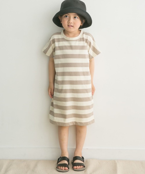 FORK&SPOON(フォークアンドスプーン)の「FORK&SPOON ボーダーカットソーワンピース(KIDS)(ワンピース・キッズ・ブラウン系その他/ベージュ系その他・120/105/135)」の5枚目の写真