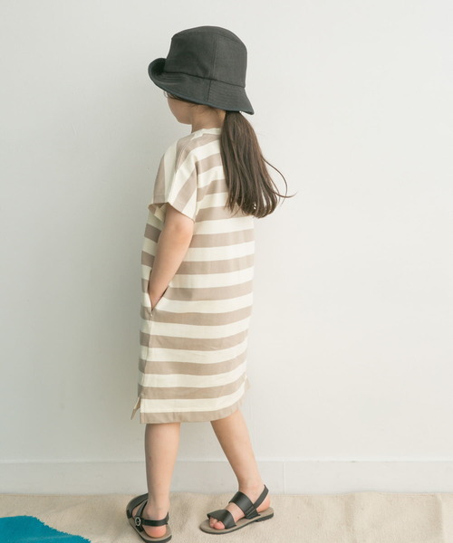 FORK&SPOON(フォークアンドスプーン)の「FORK&SPOON ボーダーカットソーワンピース(KIDS)(ワンピース・キッズ・ブラウン系その他/ベージュ系その他・120/105/135)」の7枚目の写真