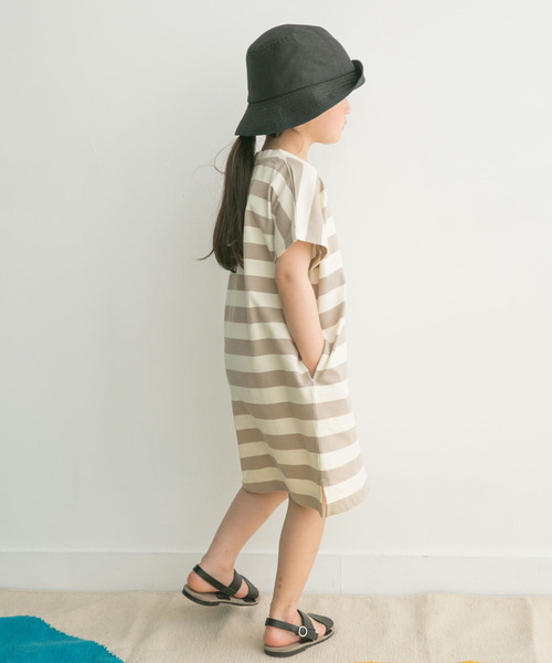 FORK&SPOON(フォークアンドスプーン)の「FORK&SPOON ボーダーカットソーワンピース(KIDS)(ワンピース・キッズ・ブラウン系その他/ベージュ系その他・120/105/135)」の8枚目の写真