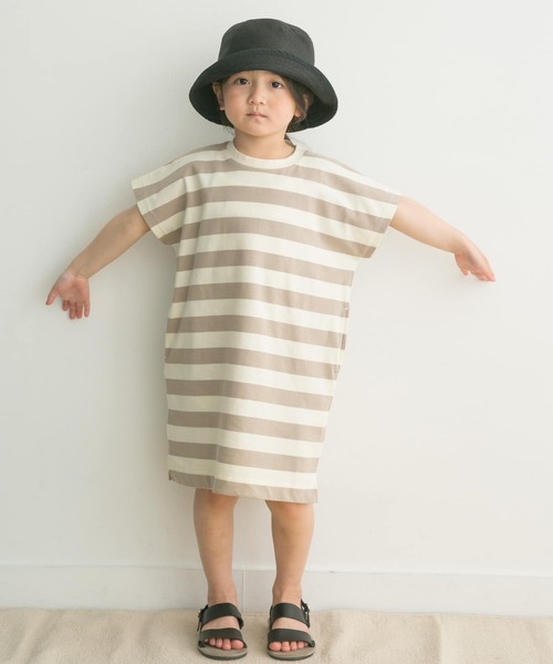 FORK&SPOON(フォークアンドスプーン)の「FORK&SPOON ボーダーカットソーワンピース(KIDS)(ワンピース・キッズ・ブラウン系その他/ベージュ系その他・120/105/135)」の9枚目の写真