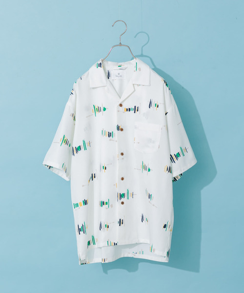 URBAN RESEARCH Sonny Label(アーバンリサーチサニーレーベル)の「『吸水速乾』セオαグラフィック半袖シャツ(シャツ/ブラウス・メンズ・ネイビー/オフホワイト/ブラック・MEDIUM/LARGE)」の2枚目の写真