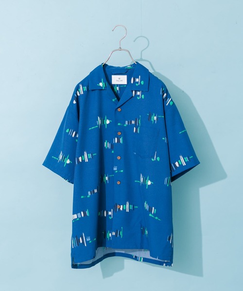 URBAN RESEARCH Sonny Label(アーバンリサーチサニーレーベル)の「『吸水速乾』セオαグラフィック半袖シャツ(シャツ/ブラウス・メンズ・ネイビー/オフホワイト/ブラック・MEDIUM/LARGE)」の1枚目の写真