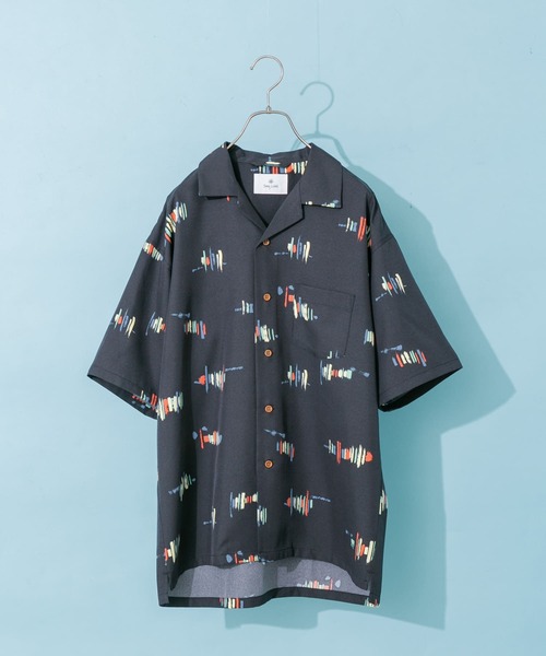 URBAN RESEARCH Sonny Label(アーバンリサーチサニーレーベル)の「『吸水速乾』セオαグラフィック半袖シャツ(シャツ/ブラウス・メンズ・ネイビー/オフホワイト/ブラック・MEDIUM/LARGE)」の3枚目の写真