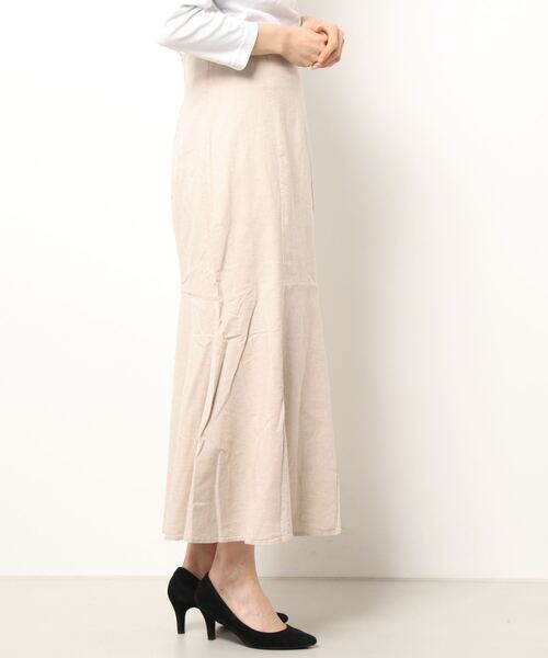 cepo（セポ）の「リネンレーヨン マーメイドスカート（スカート・レディース・ブラック/オフホワイト・M）」の4枚目の写真