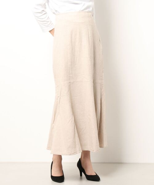 cepo（セポ）の「リネンレーヨン マーメイドスカート（スカート・レディース・ブラック/オフホワイト・M）」の5枚目の写真