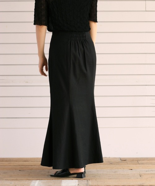 cepo（セポ）の「リネンレーヨン マーメイドスカート（スカート・レディース・ブラック/オフホワイト・M）」の12枚目の写真