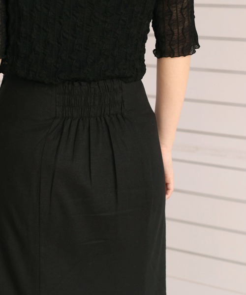cepo（セポ）の「リネンレーヨン マーメイドスカート（スカート・レディース・ブラック/オフホワイト・M）」の6枚目の写真