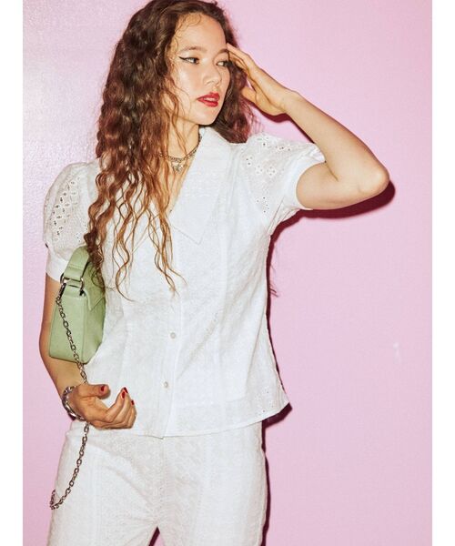 jouetie(ジュエティ)の「パッチワークレースブラウス【WEB限定】(シャツ/ブラウス・レディース・オフホワイト/ブラック・MEDIUM)」の14枚目の写真