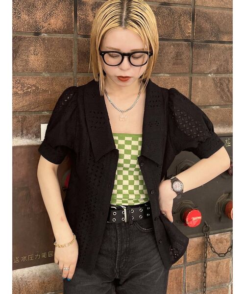 jouetie(ジュエティ)の「パッチワークレースブラウス【WEB限定】(シャツ/ブラウス・レディース・オフホワイト/ブラック・MEDIUM)」の19枚目の写真