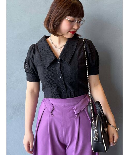 jouetie(ジュエティ)の「パッチワークレースブラウス【WEB限定】(シャツ/ブラウス・レディース・オフホワイト/ブラック・MEDIUM)」の20枚目の写真