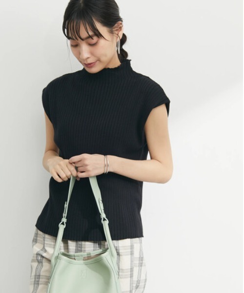 Green　Parks（グリーンパークス）の「・SUGAR SPOON ボトルネックフレンチニット（ニット/セーター・レディース・チャコールグレー/ブラック/ピンク/イエロー/アイボリー/ネイビー・FREE）」の3枚目の写真