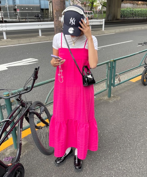 SHAGGIE(シャギー)の「ワッシャーロングワンピース(ワンピース・レディース・ブラック/イエロー/ブルー/ピンク・FREE)」の1枚目の写真