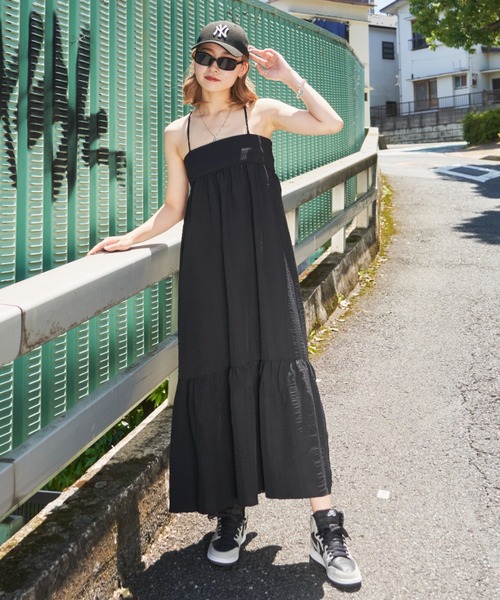 SHAGGIE(シャギー)の「ワッシャーロングワンピース(ワンピース・レディース・ブラック/イエロー/ブルー/ピンク・FREE)」の5枚目の写真